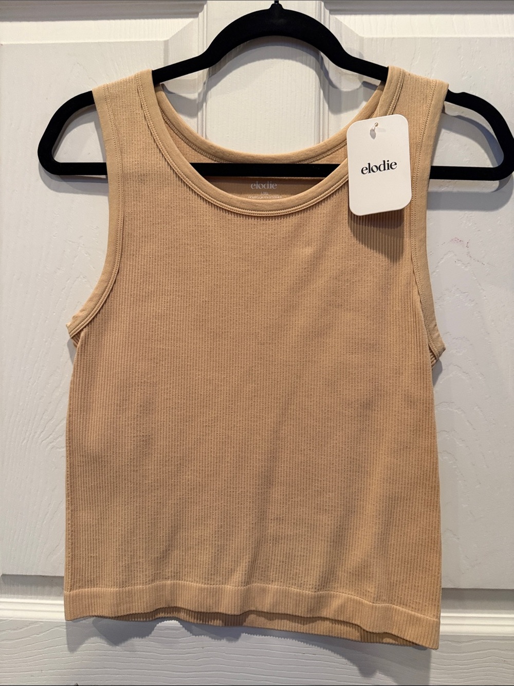 Elodie Ribbed Tank Top in Tan